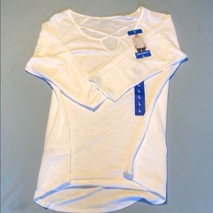 Eddie Bauer 3/4 Sleeves, White T-shirt, Size L NWT